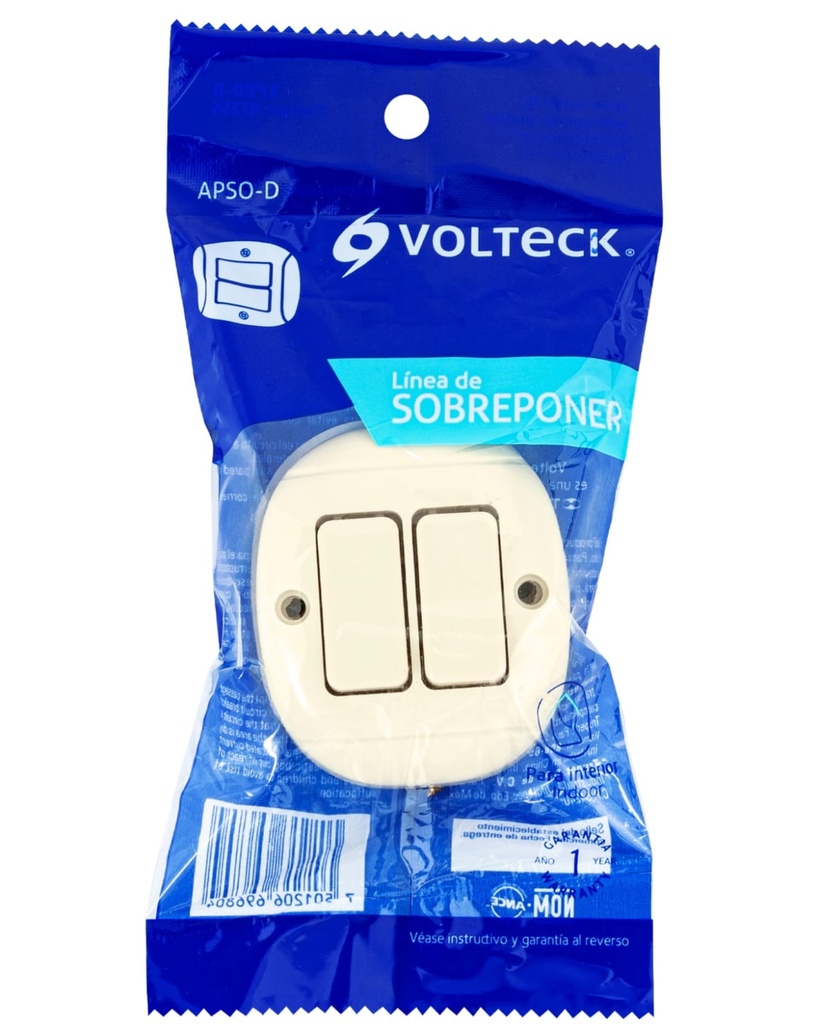APAGADOR DOBLE DE SOBRE PONER VOLTECK