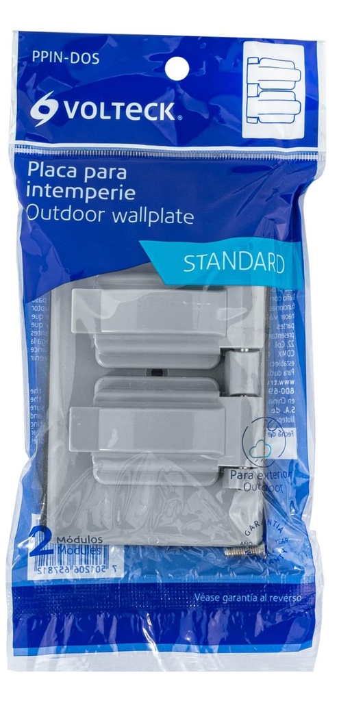 PLACA PASTICA 2 MODULOS PARA INTEMPERIE VOLTECK