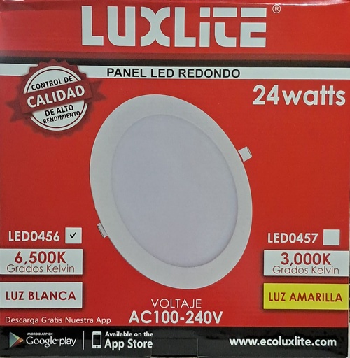 [LED0456/24YDLED] LAMPARA LED OJO DE BUEY 12 24W DL LUXLITE