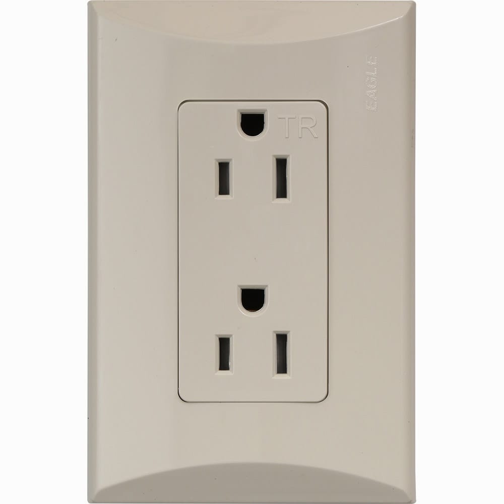 ARMADURA DOBLE 15A P/CAJA MARFIL PLATA EAGLE