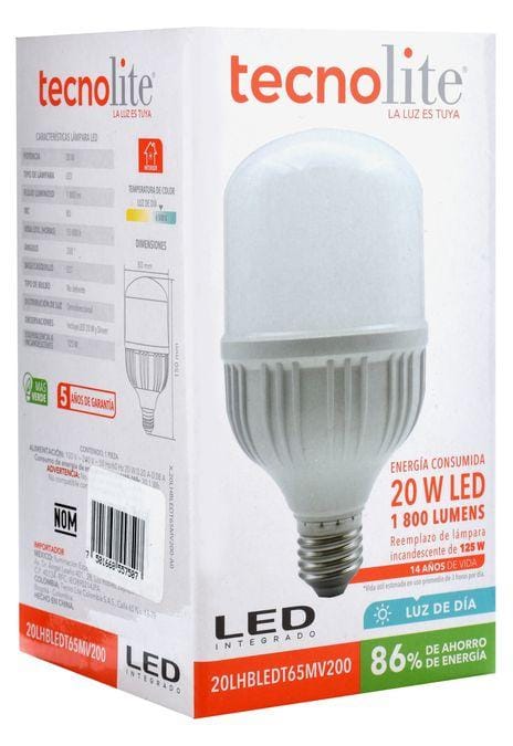 BOMBILLA LED ALTA POTENCIA 20W 110-220V TECNO LITE