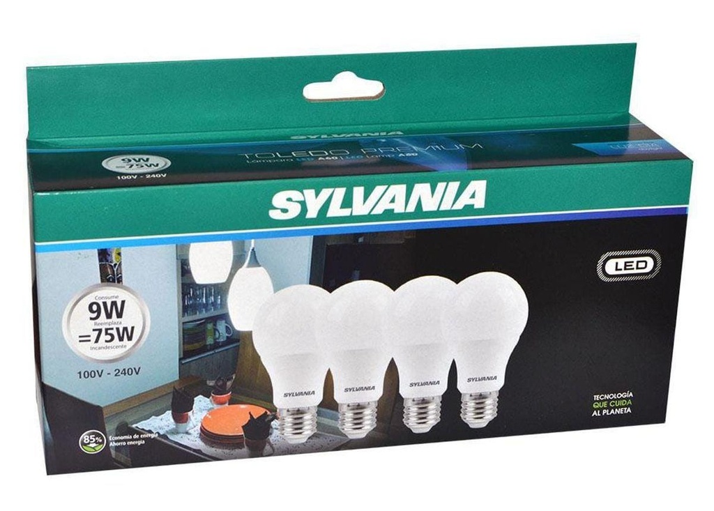 BOMBILLA LED CLASICA 9W DL SYLVANIA 4PACK