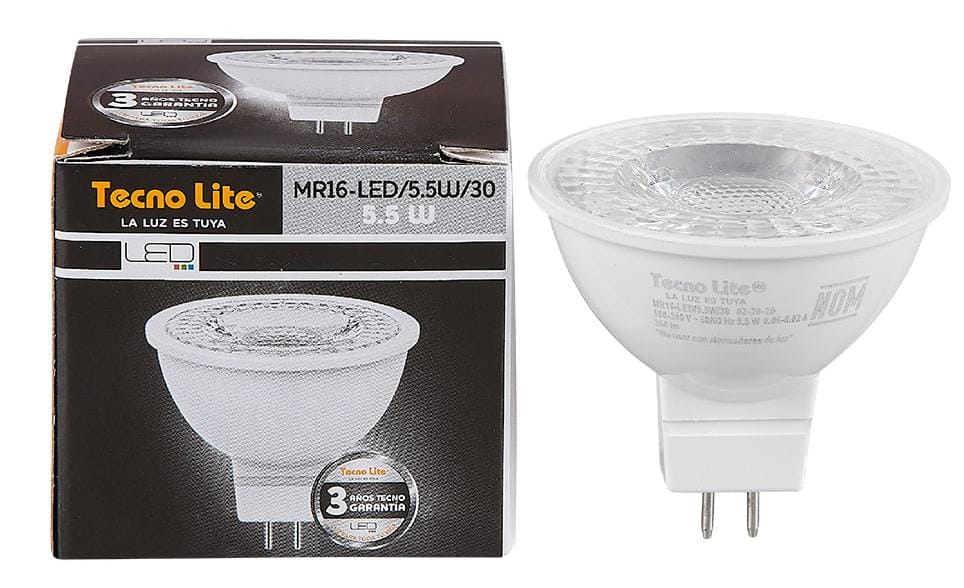 BOMBILLA LED MR16 5W 120V LUZ CALIDA TECNO LITE