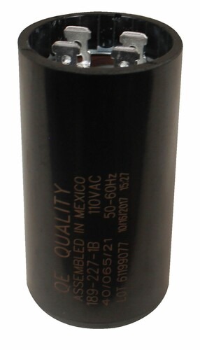 CAPACITOR  ARRANQUE 270/324UF 110V NEGRO JARD