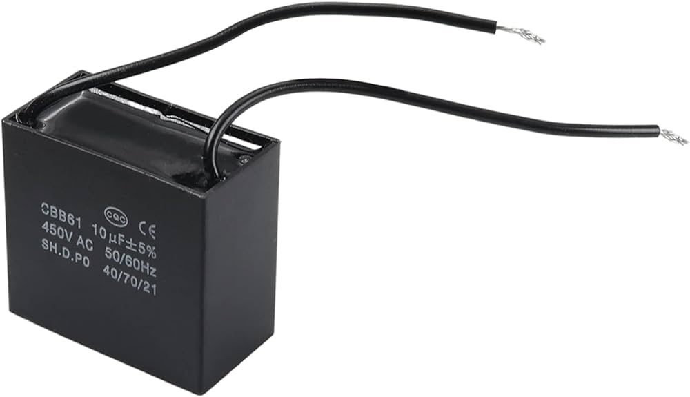 CAPACITOR CON CABLE PLASTICA PEQUEÑO 10UF