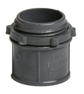 CONECTOR PVC GRIS DE 2 CON TUERCA