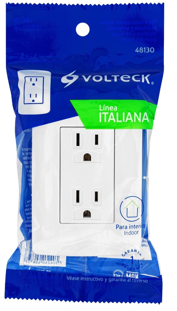CONTACTO DUPLEX 15A TOMA VOLTECK ITALIANA