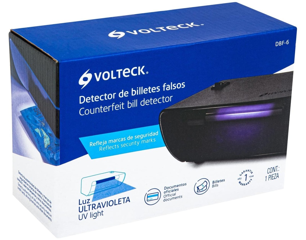 DETECTOR DE BILLETE FALSO 6W VOLTECK