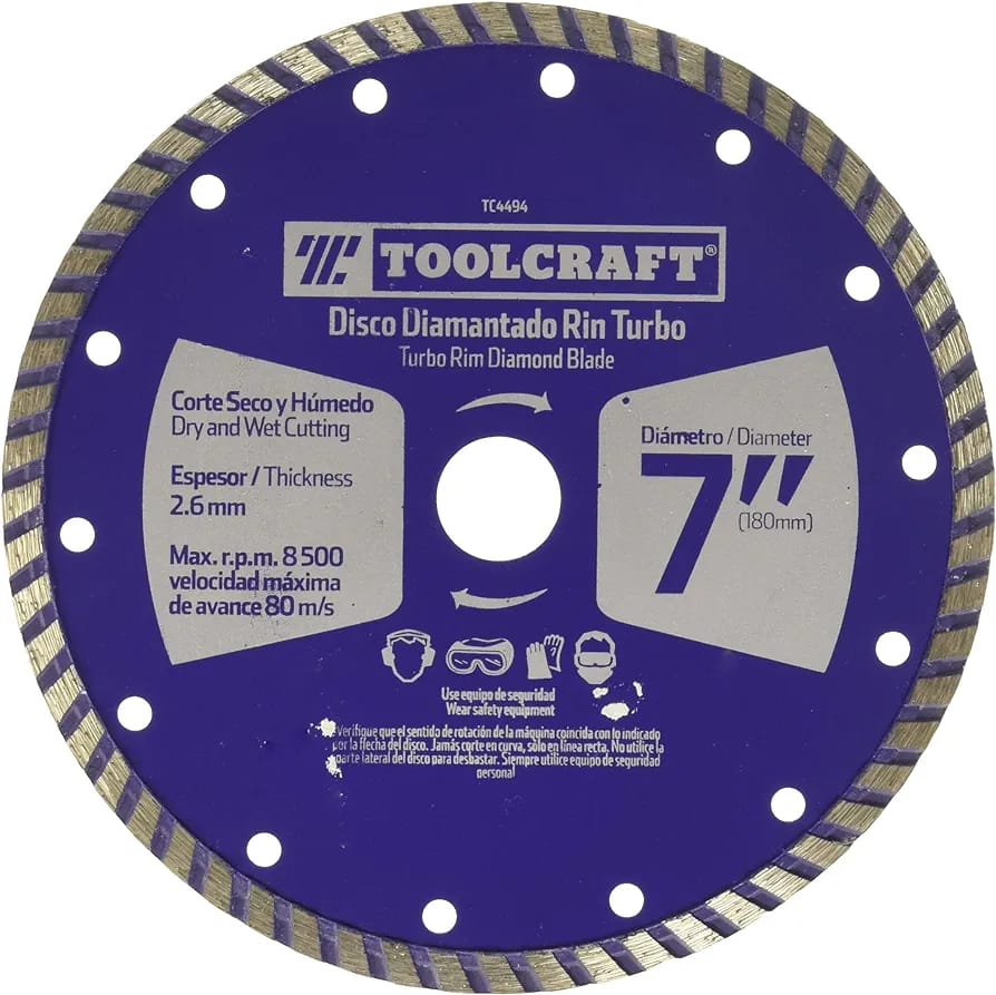 DISCO DIAMANTADO DE CORTE TURBO TOOLCRAFT 7