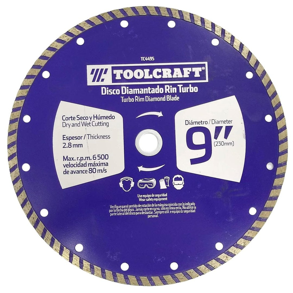 DISCO DIAMANTADO DE CORTE TURBO TOOLCRAFT 9