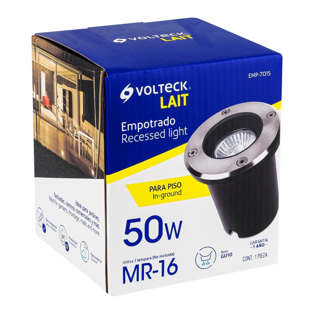 EMPOTRADO EN PISO EXTERIOR 1XMR16GU5.3 VOLTECK