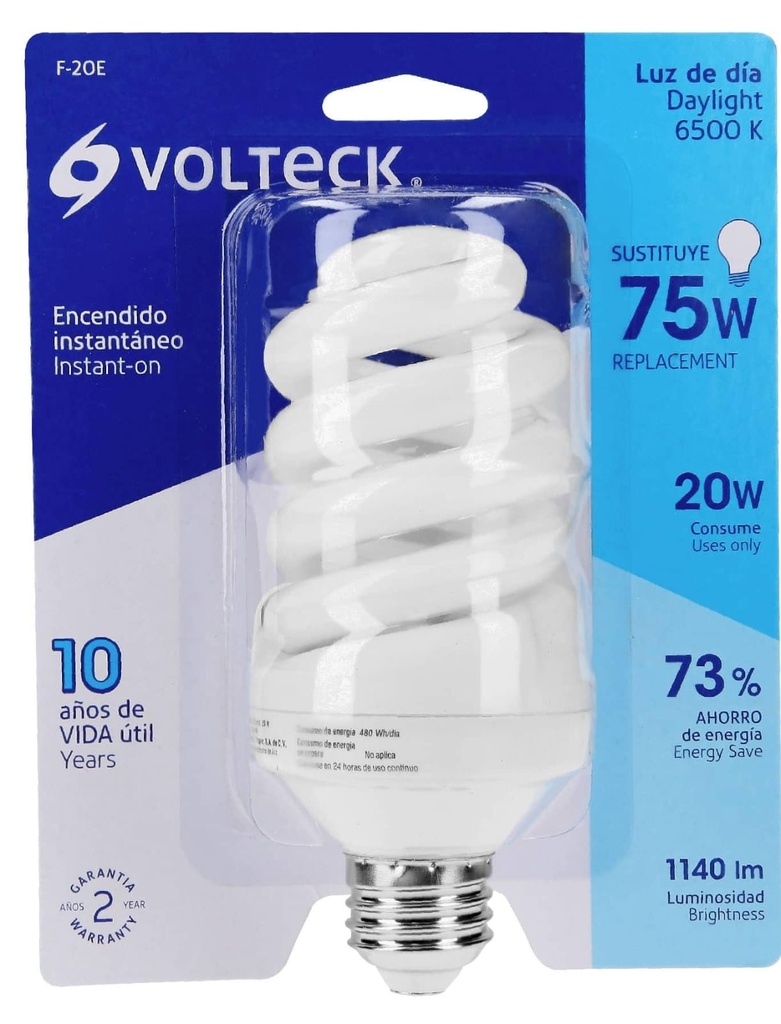 FOCO ESPIRAL 20W LUZ DIA VOLTECK