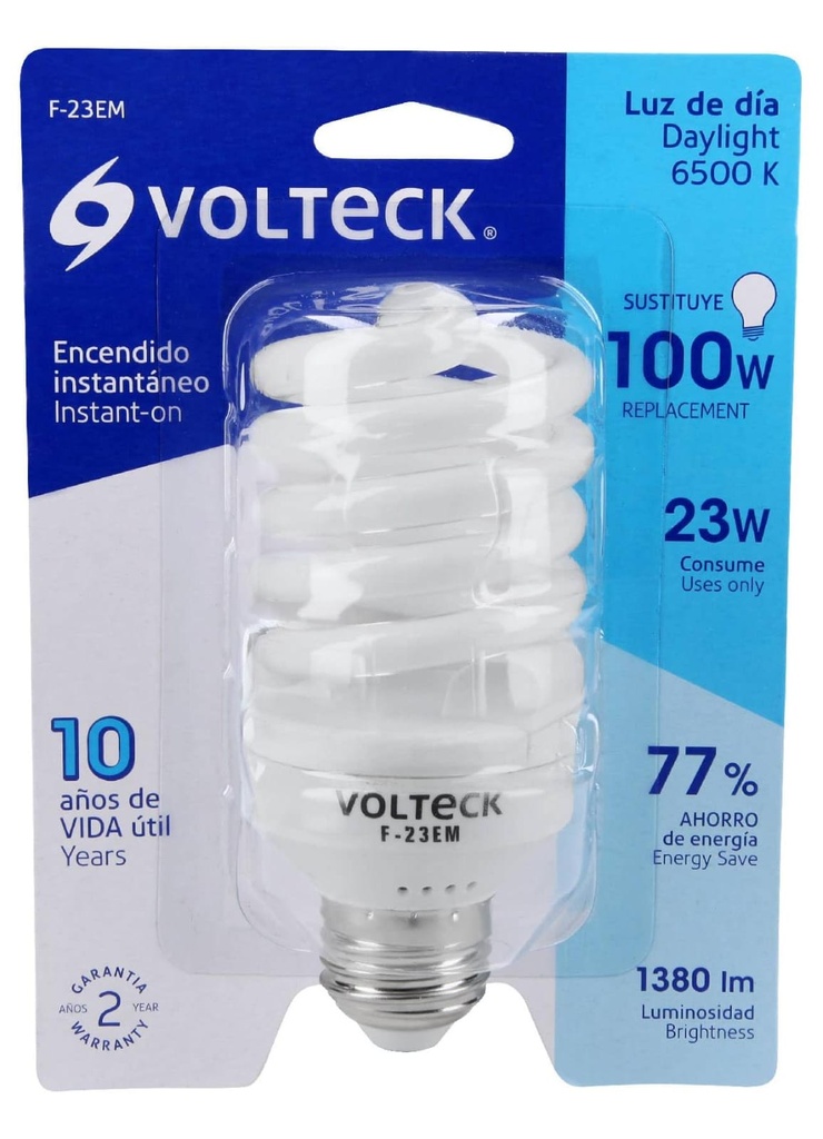 FOCO ESPIRAL 23W LUZ DIA VOLTECK