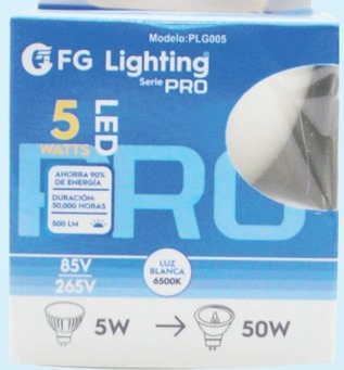 FOCO LED MR16 GU5.3 5W LUZ DIA FG LIGHTING