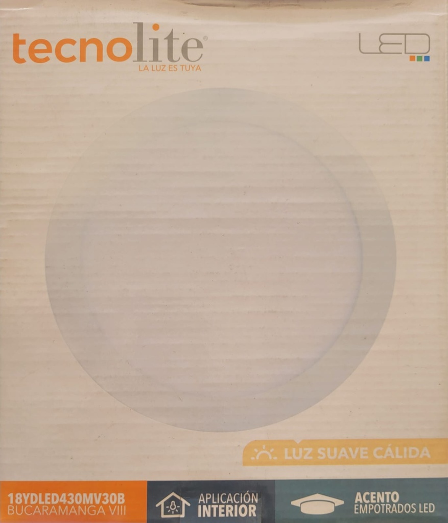 LAMPARA LED OJO DE BUEY 9 18W LUZ CALIDA TECNO LITE