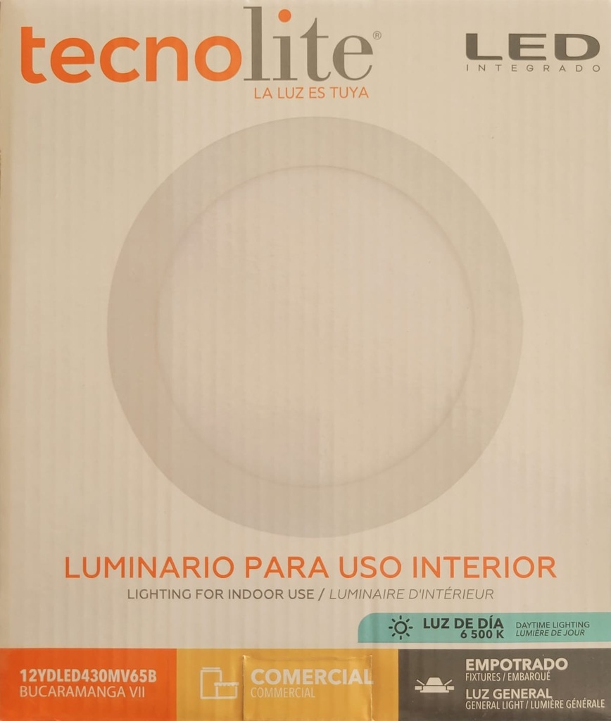 LAMPARA LED OJO DE BUEY 9 18W LUZ BLANCO TECNO LITE