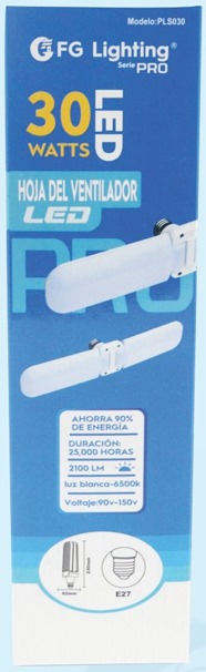 LAMPARA LED TIPO VENTILADOR DE 2 HOJA 30W FG LIGHTING