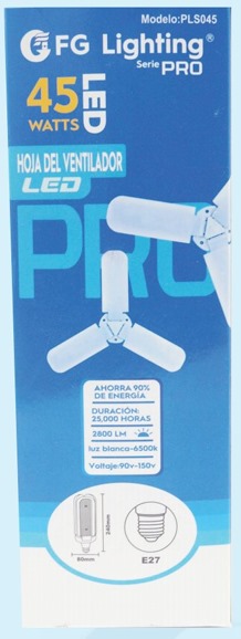 LAMPARA LED TIPO VENTILADOR DE 3 HOJA 45W FG LIGHTING