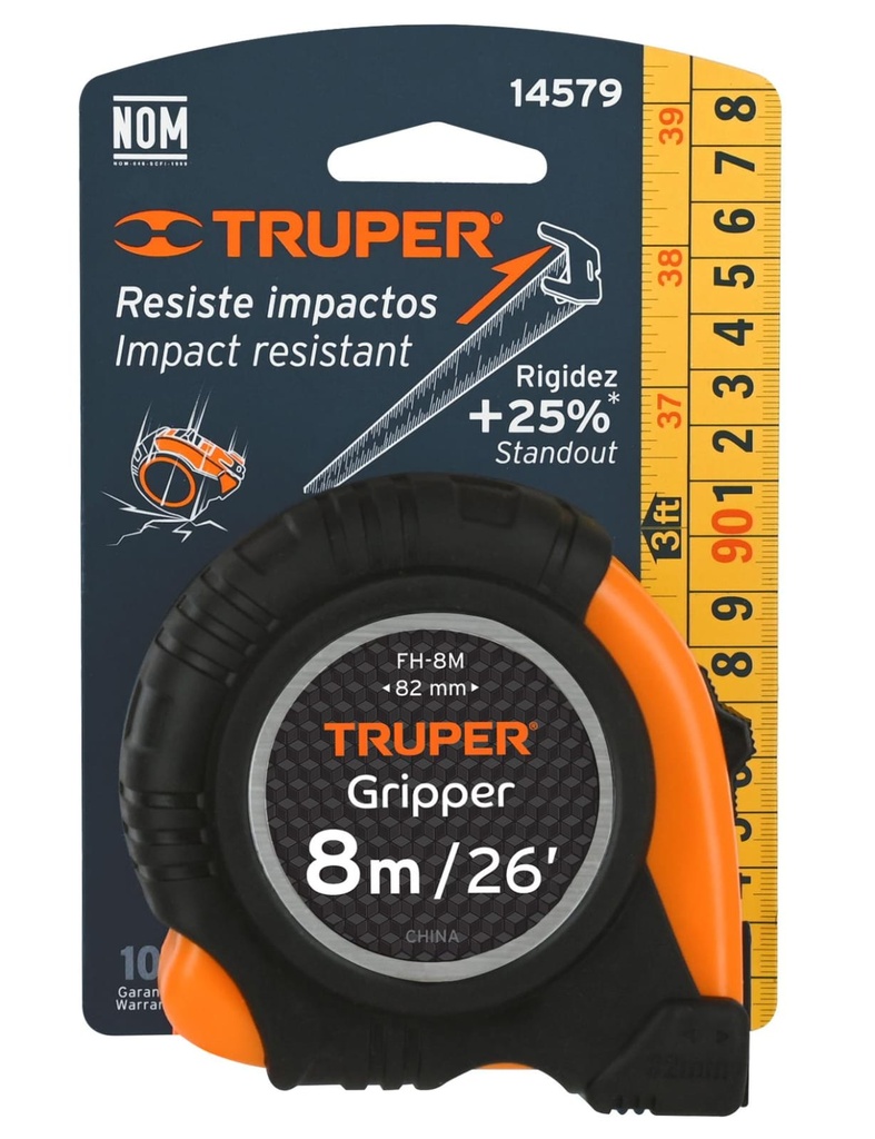 METRO FLEXOMETRO CONTRA IMPACTO 8MTS TRUPER