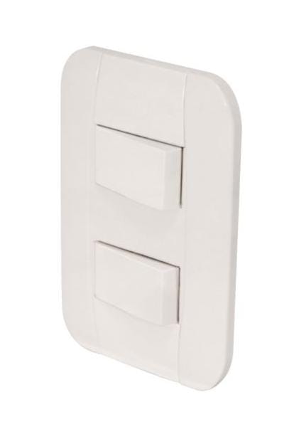 PLACA 2 APAGADORES SENCILLO CLASICA P/CAJA FULGORE