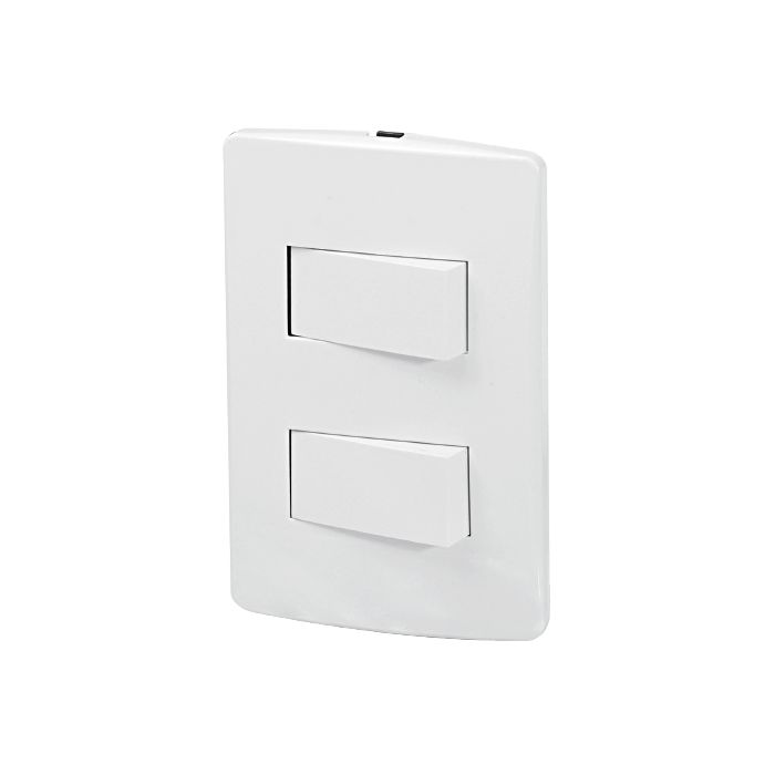 PLACA 2 APAGADORES SENCILLOS P/CAJA HABIT FULGORE