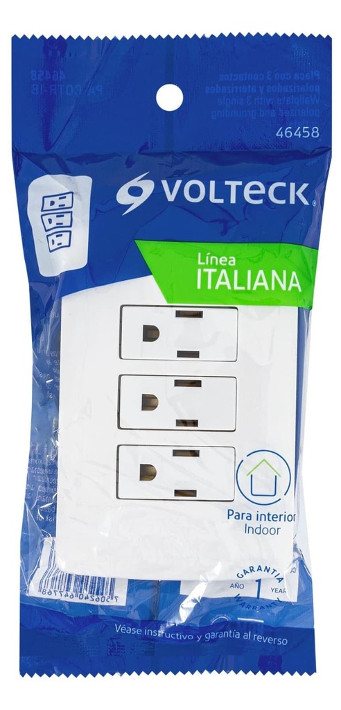 PLACAS DE 3 TOMAS P/ CAJA VOLTECK