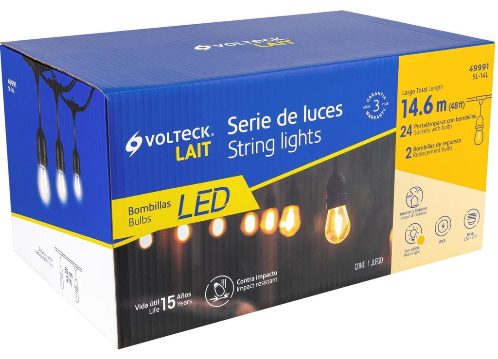 SERIE DE 14.6M PARA 24 LUCES VOLTECK