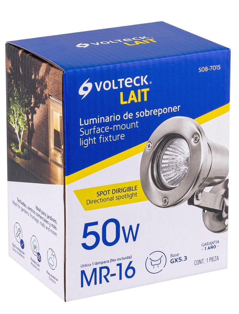 SOBRE PUESTO EXTERIOR SPOT 1XMR16GU5.3 VOLTECK