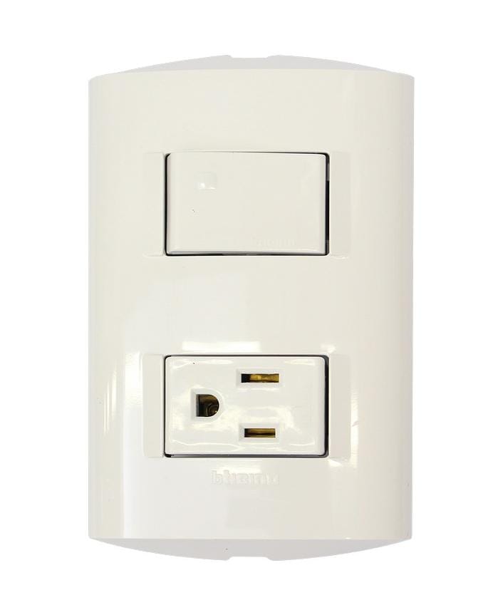 ARMADURA 15A CON SWITCH BLANCO MODUS STYLE BTICINO