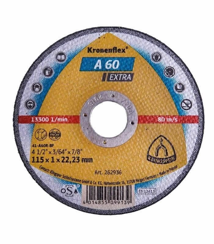 DISCO CORTE METAL FINO A 60 TZ 4 1/2 KRONENFLEX