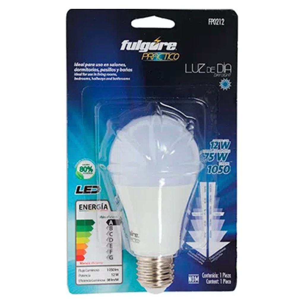FOCO LED 12W LUZ DIA BASE E27 FULGORE