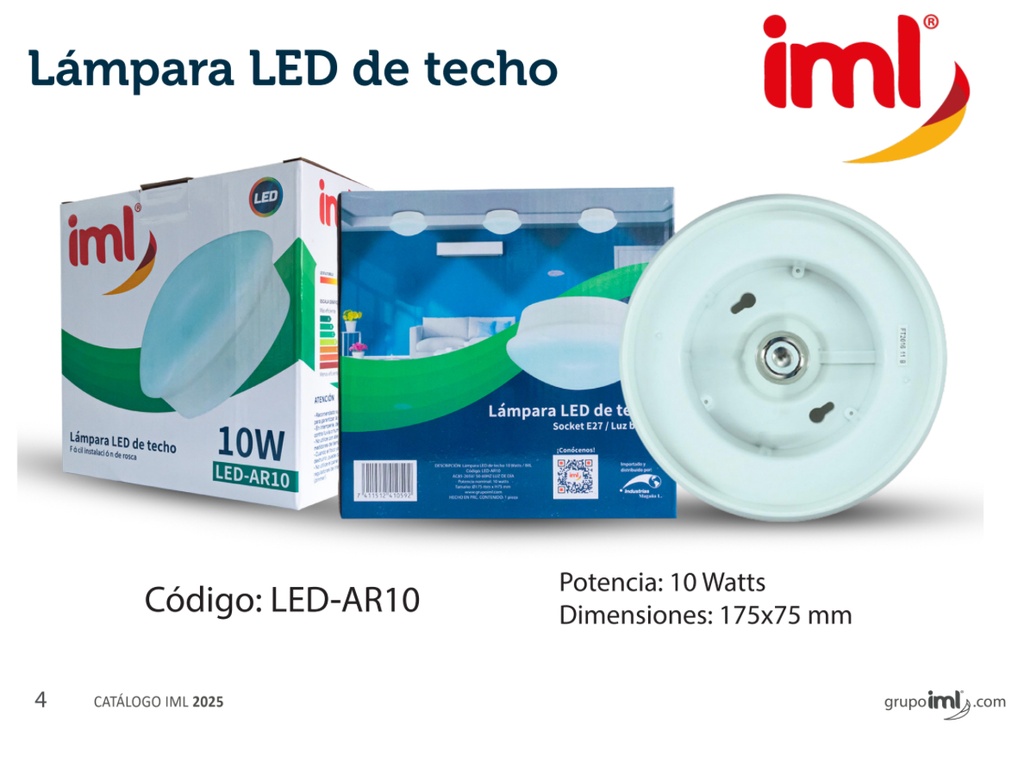 LAMPARA LED 10W REDONDA IML
