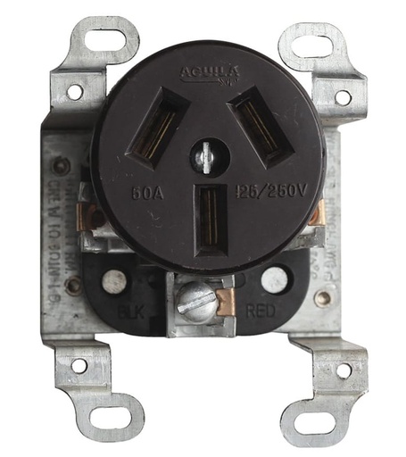 [122] ARMADURA 50A 125/250V P/ESTUFA P/CAJA CUADRADO EAGLE