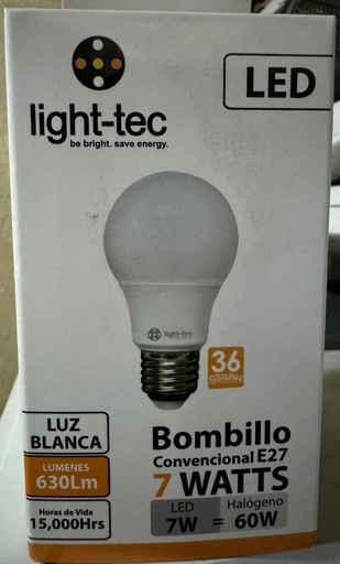 [LT-B/7W-W] BOMBILLA LED CLASICA 7W LUZ BLANCA LIGHT-TEC