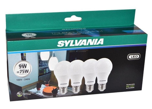 [P29408] BOMBILLA LED CLASICA 9W DL SYLVANIA 4PACK