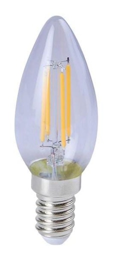 [4DEIC14LEDF27V] BOMBILLA TIPO VELA VINTAGE 4.5W ROSCA E-14 TECNO LITE