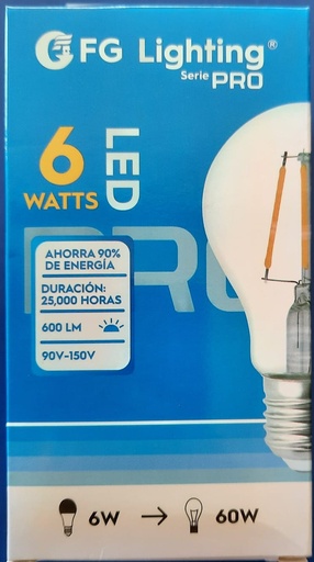[PFL003B] BOMBILLA VINTAGE A60 DE 6W 3000K FG LIGHTING