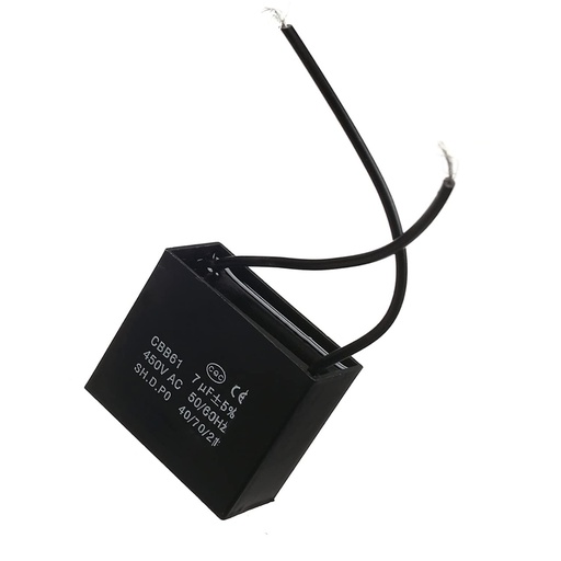 [7UF5] CAPACITOR CON CABLE PLASTICO PEQUEÑO 7.5UF