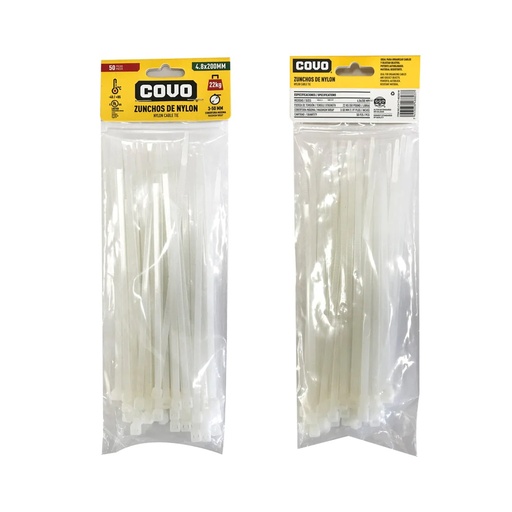 [F16607VB] CINCHOS PLASTICO VIKINGO BLANCO 12