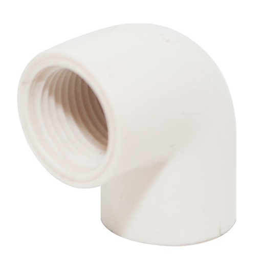 [A2182] CODO CON ROSCA 90 PVC 1