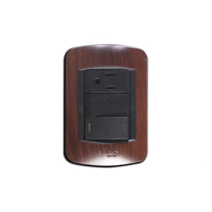 [BV-253] COMBINADO APAGADOR Y TOMA MADERA MAX LIGHT