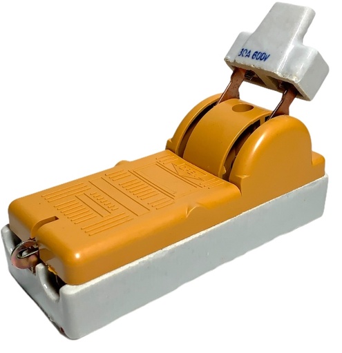 [5081] CUCHILLA DE INTERRUPTOR DE PORCELANA 2X60A 1 TIRO