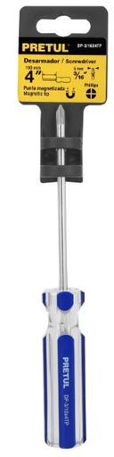 [21473] DESARMADOR PHILLIPS TRANSPARENTE  3/16X4 PRETUL