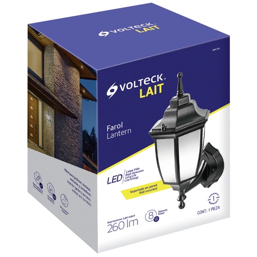 [47289] FAROL SOPORTADO ALUMINIO DE LED NEGRO VOLTECK