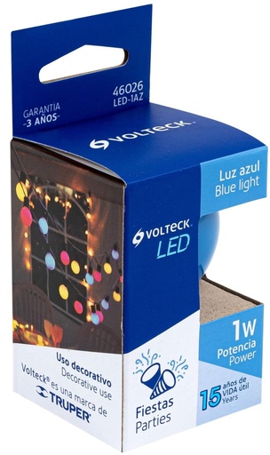 [46026] FOCO LED DE 1W COLOR AZUL VOLTECK