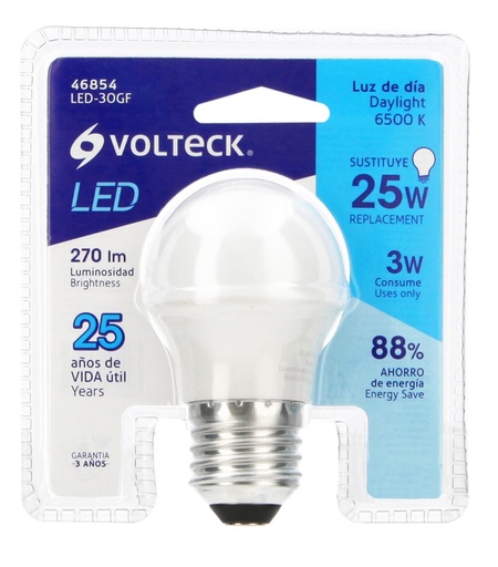 [46854] LAMPARA LED A19 3W E27 VOLTECK