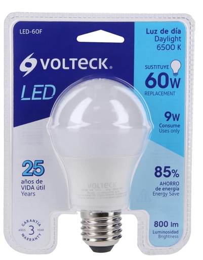 [46858] LAMPARA LED A19 9W E27 VOLTECK