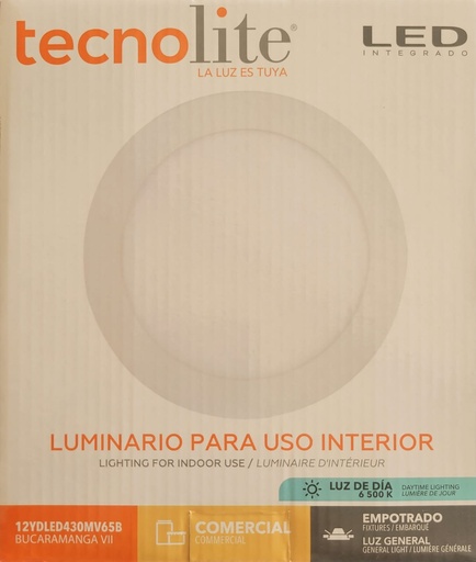 [18YDLED430MV65B] LAMPARA LED OJO DE BUEY 9 18W DL BLANCO TECNO LITE