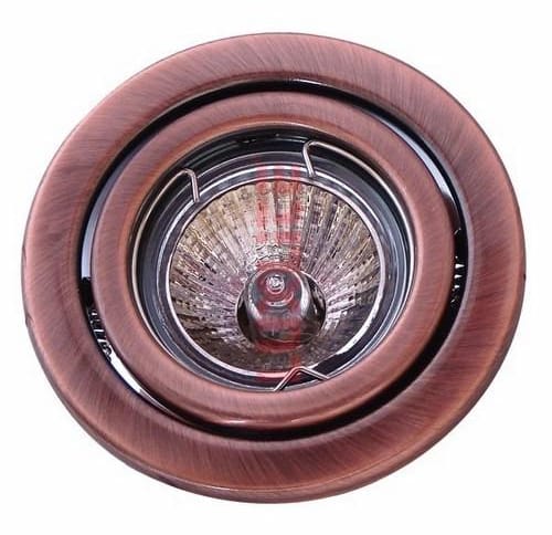 [LUM1290] LAMPARA OJO DE BUEY DIRIGIBLE P/CIELO FALSO MR16 BRONCE