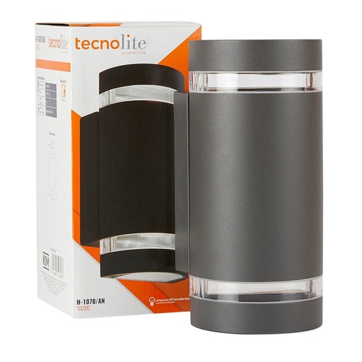 [H-1070/AN] LAMPARA PARA PARED 2X32W GU-10 S/BOMBILLA NEGRA TECNO LITE